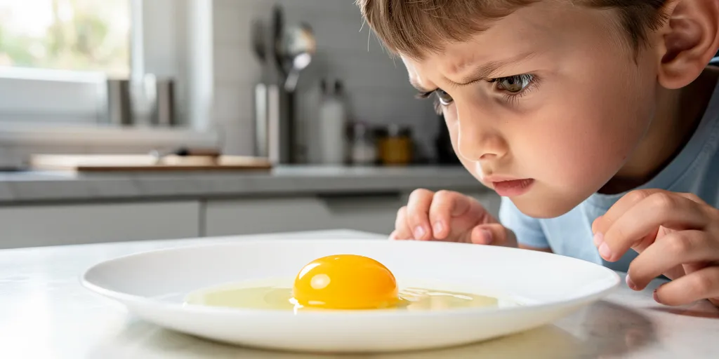 jaune d'oeuf cru enfant