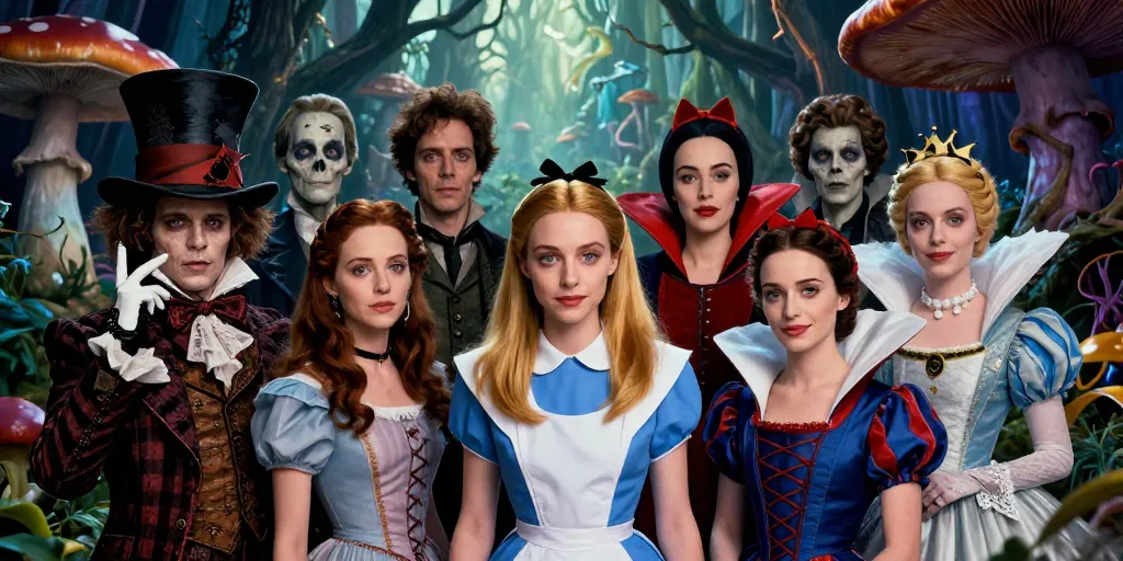 personnages alice au pays des merveilles tim burton